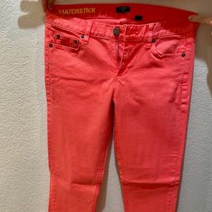 J Crew jeans, coral/pink, stretch size 28